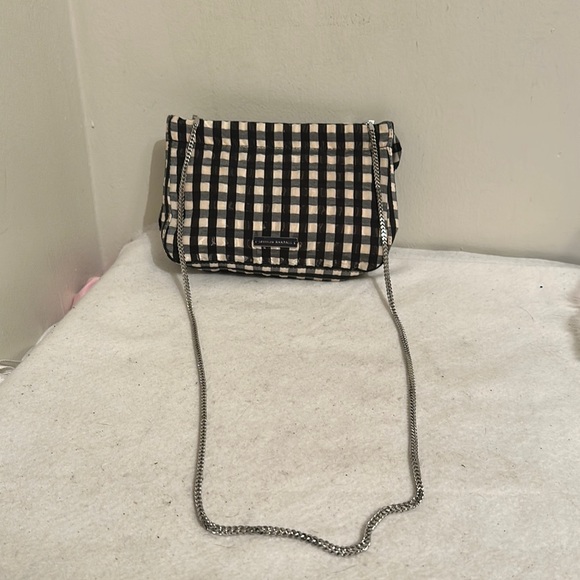 Loeffler Randall Silk Bag Chain Strap Plaid Check Clutch with Bow - Picture 5 of 16